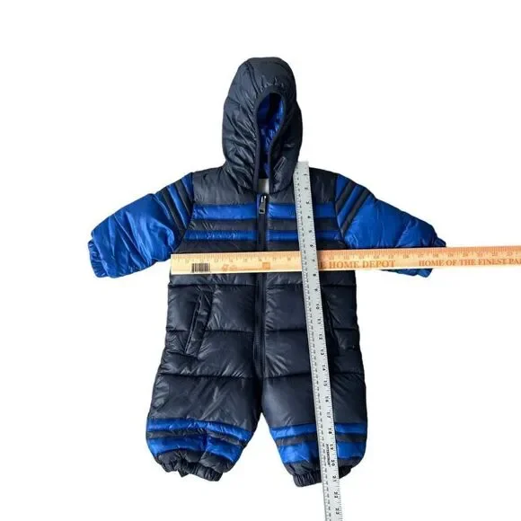 Diesel‎ Hooded Winter Puffer Snowsuit Black / Blue Infant 6-9 Months - Picture 4 of 5